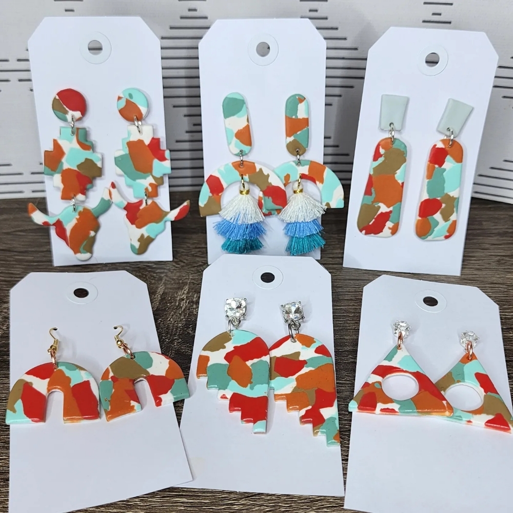 Boho Polymer clay earrings